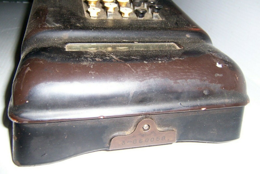 Antique Burroughs Hand Crank Adding Machine 3-860058