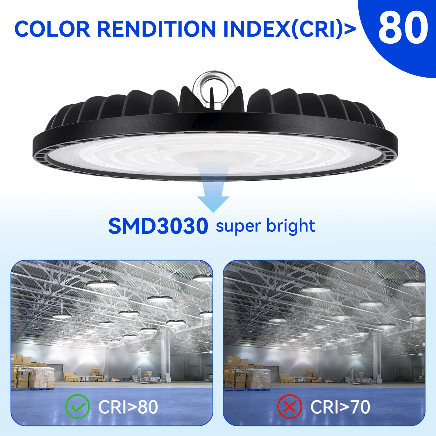 6 Pack 300 Watts UFO Led High Bay Light 300W Commercial Garage Gym Shop Light