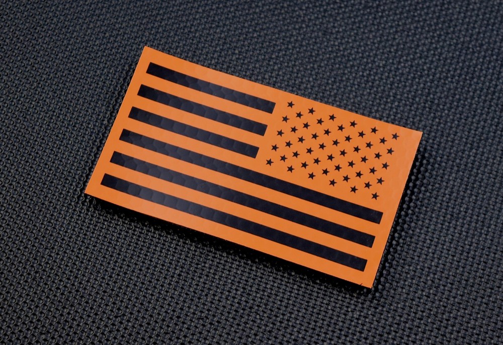 SAR Infrared US Flag Patch Set Orange & Black Search & Rescue