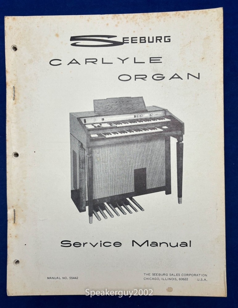 Original Seeburg Organ Service Manual / Carlyle