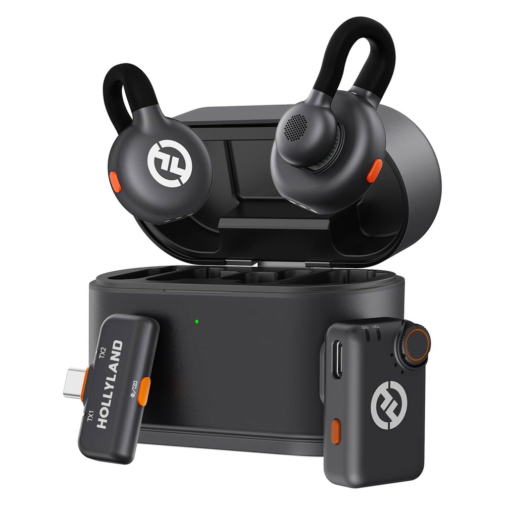 Hollyland LARK M2S Mini Combo Wireless Microphone System, Universal Video Bundle
