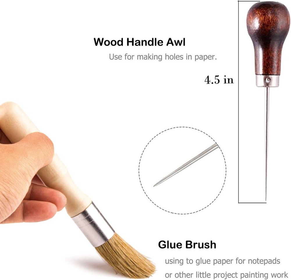 Deluxe Bookbinding Supplies Set - Real Bone Folder & 6 Colored Wax Threads