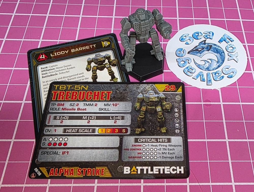 BattleTech Trebuchet Mech  -- Inner Sphere Fire Lance + Cards