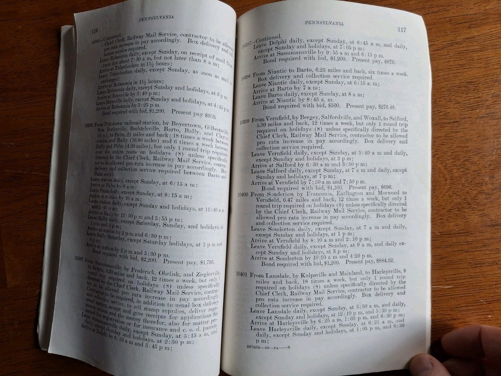 Carrying the Mails of the United States on Star Routes State of Pennsylvania