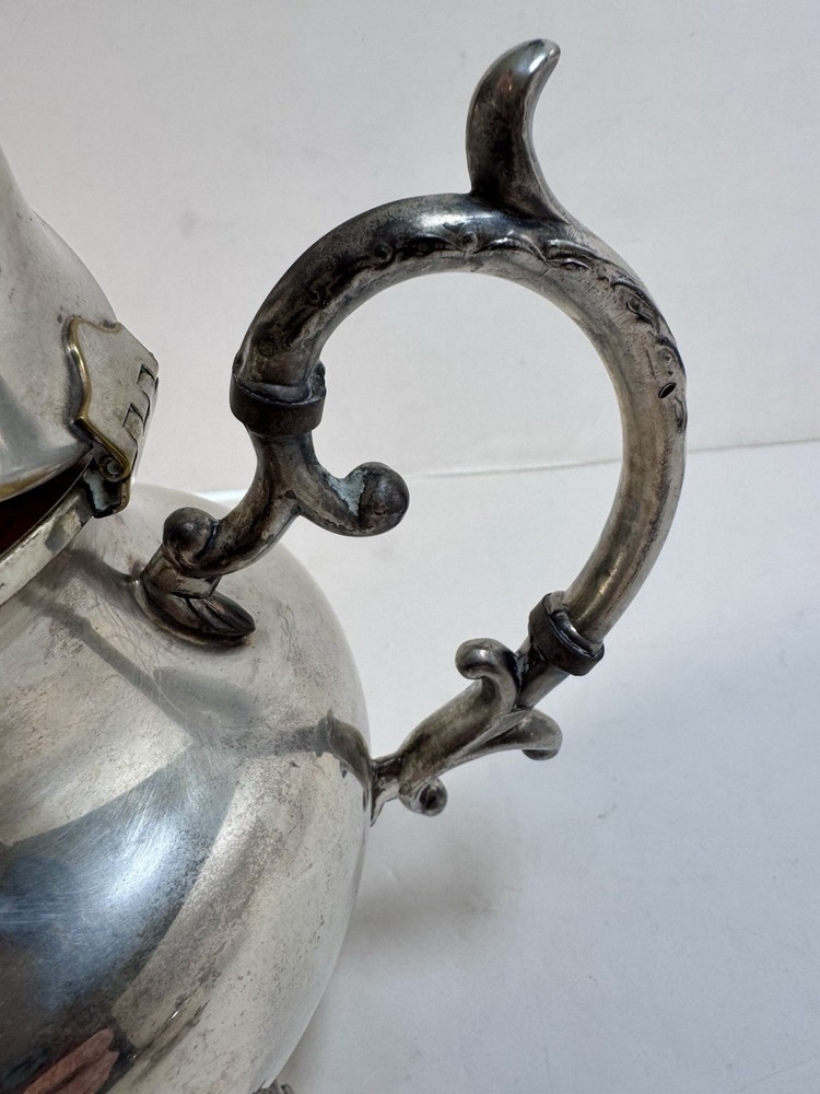 VTG Coffee Tea Set Birmingham Silver Co. Silver Plate On Copper 3pc Ornate 50’s