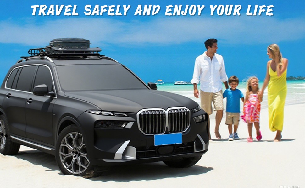 50" Roof Rack w/ Cross Bar Set Cargo Carrier Basket Car Rooftop Luggage Storage