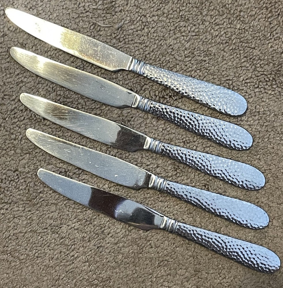 MIKASA Gourmet Basic 18/0 ELYSON (5) Hammered Stainless Flatware KNIFE KNIVES