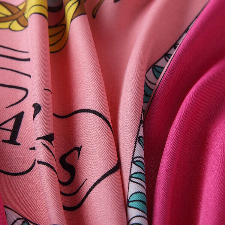 130*130cm stroll on the streets of Paris, 100% silk scarves +1 gift necklace #89