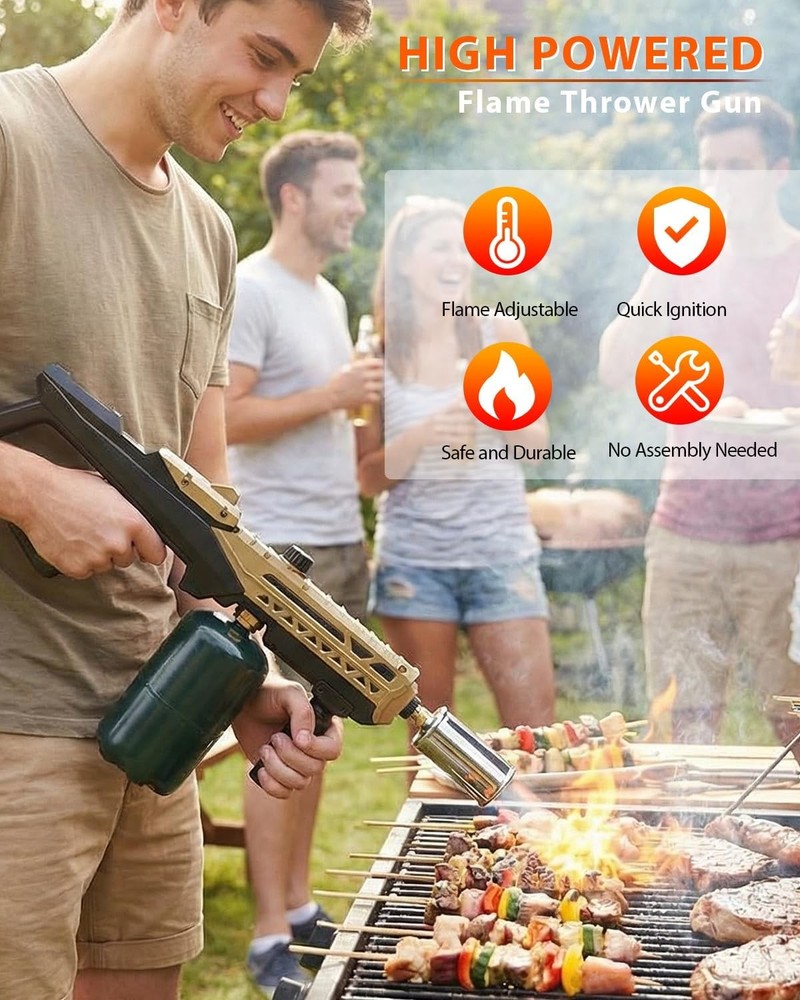 Powerful Propane Torch Gun, Flame Thrower Gun & Efficient Ignition, Kitchen T...