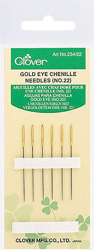 Clover Gold Eye Chenille Needles Size 22 6/Pkg