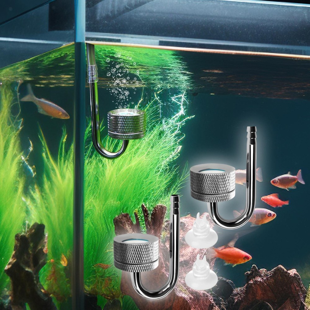 2Pcs Aquarium CO2 Diffuser Carbon Dioxide Air Refiner High Dissolved Dense