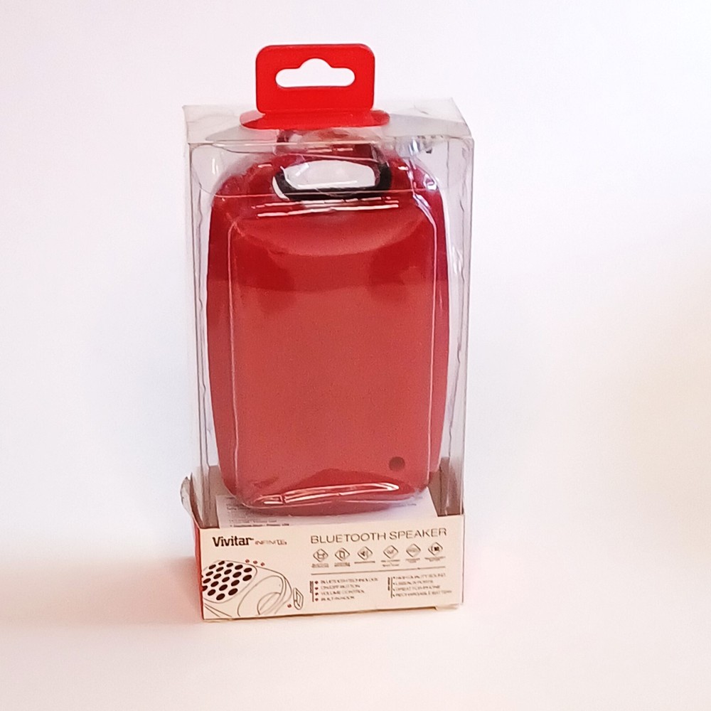 Speaker Bluetooth Portable Vivitar Cherry Red