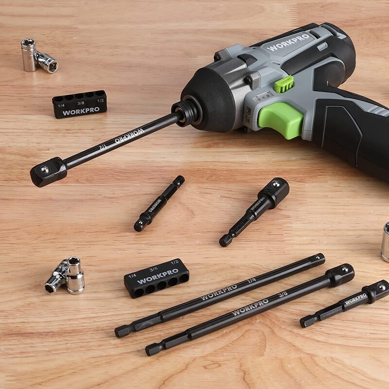 WORKPRO 6PC Socket Adapter Extension Set 1/4 3/8 1/2 Drive Impact Extension Bits
