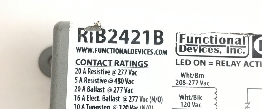 RIB Functional Devices RIB2421B 20A Resistive/277 Vac #D577