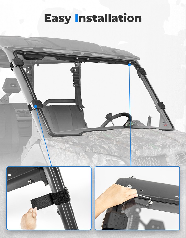 UTV Front Full Windshield Scratch-Resistant for CFMOTO UFORCE 1000/XL 2019-2026