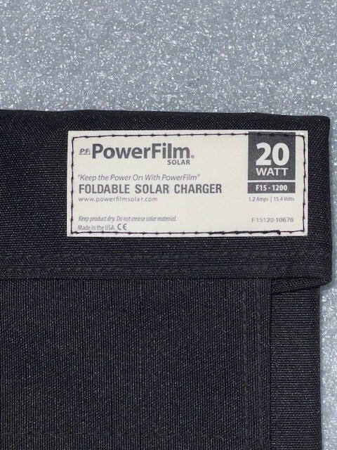 20 Watt Foldable Solar Panel, Mil-Spec, Black, with Cig Socket Adapter