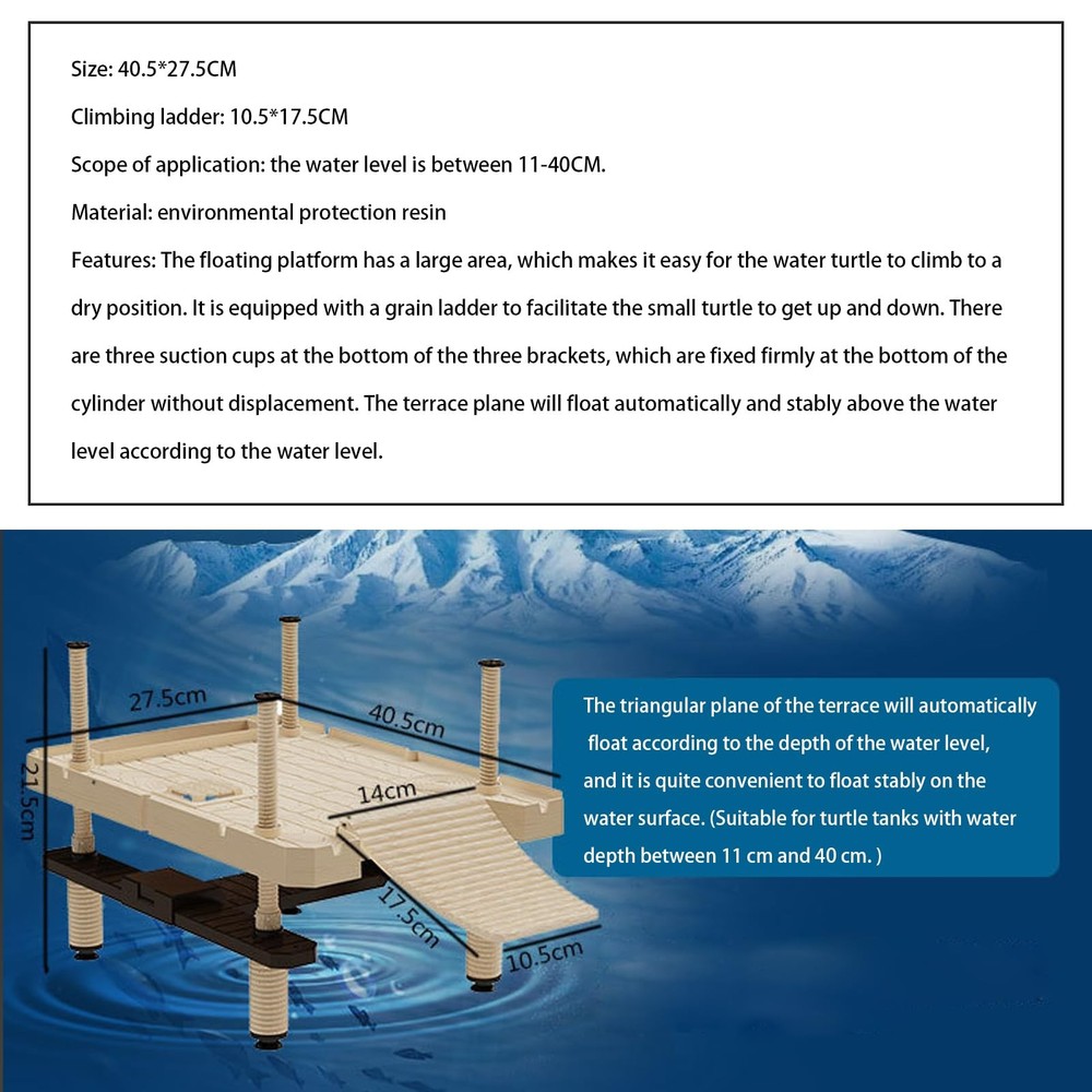 Large turtle basking platform for aquatic turtles, Floating dock turtle -SIZE:L