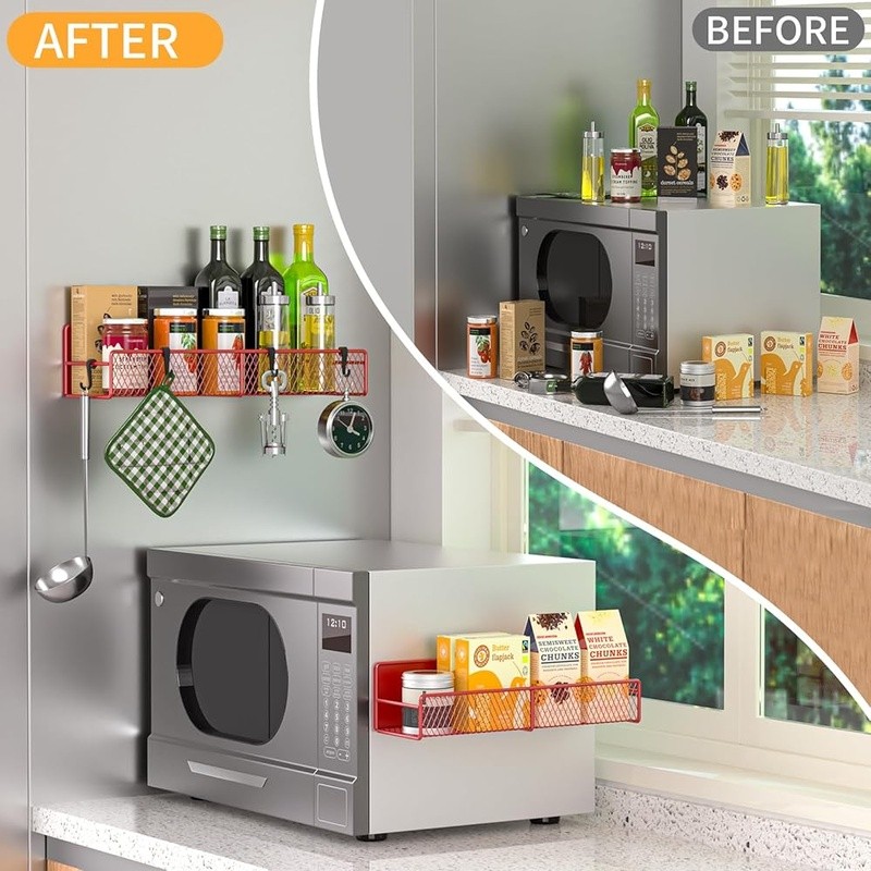 Magnetic Spice Rack Organizer Set Hook Kitchen Laundry RV Storage Solution New