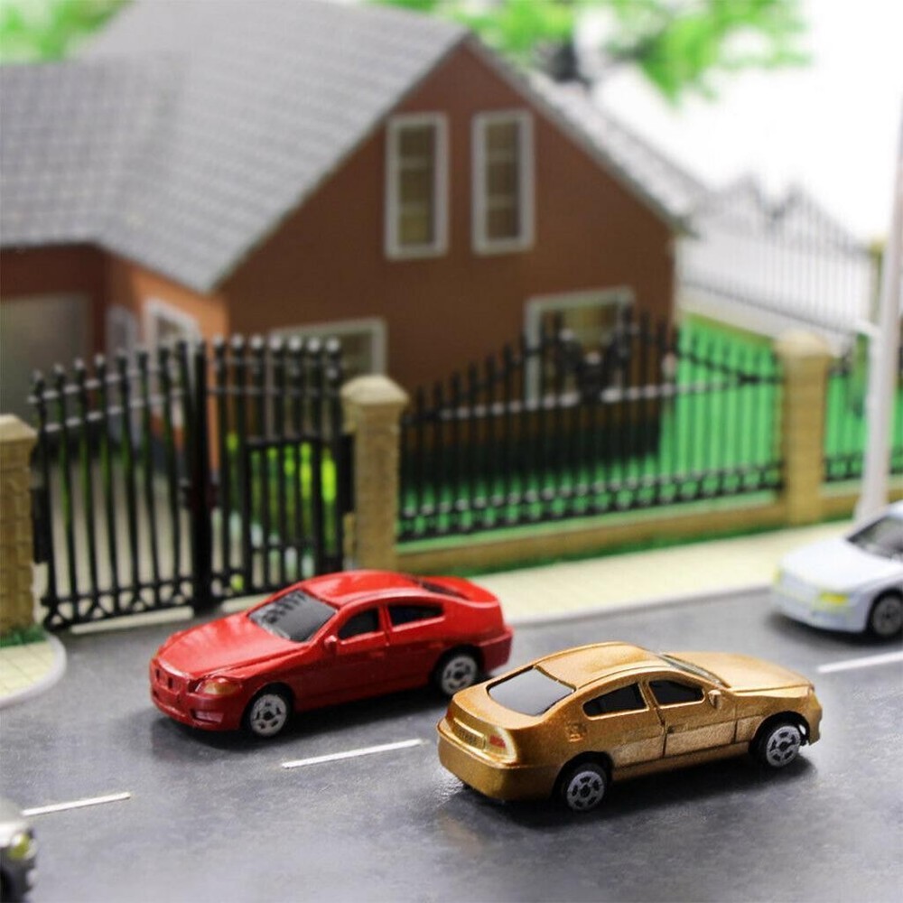 10pcs HO Scale Model Mini Car 1/87 Building Train Scenery