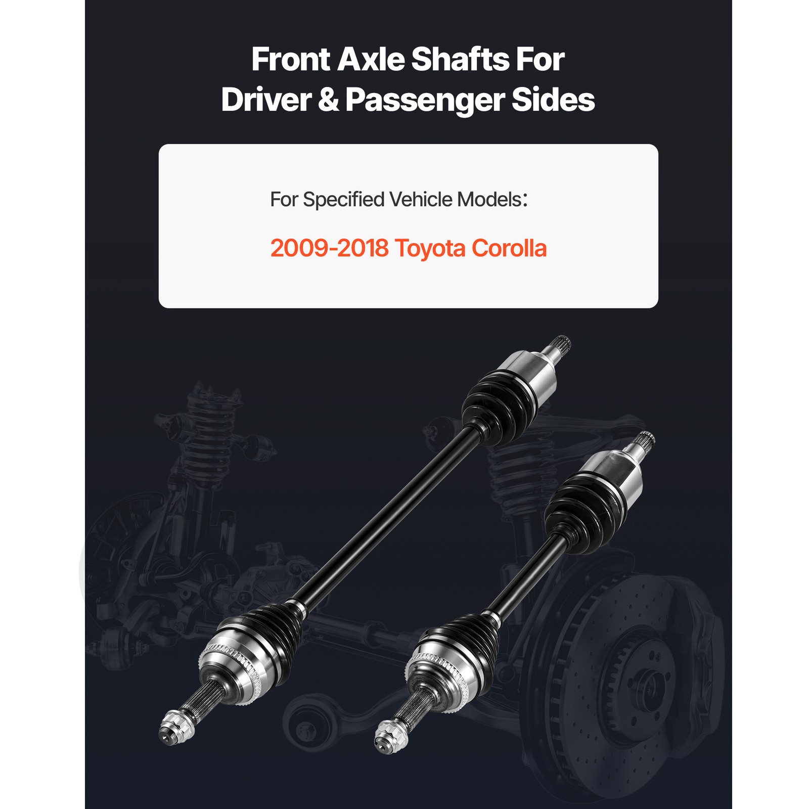 Uimoso Pair Front Left & Right CV Axle Shaft for Toyota Corolla 1.8L 2009-2018
