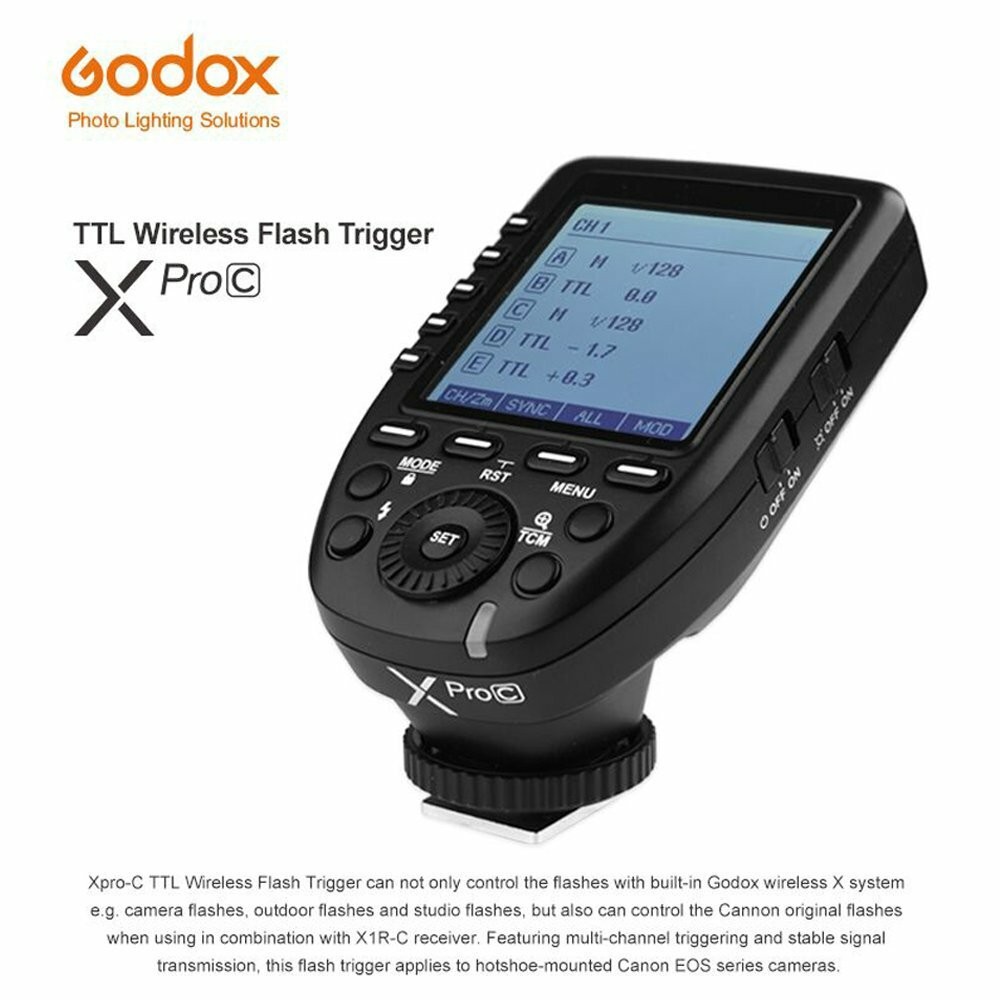 Godox XPro-C TTL Wireless Flash Trigger Compatible for Canon EOS Cameras