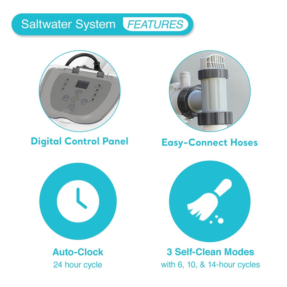 Intex Saltwater System for Pool with Intex Wall Mounted Pool Surface Skimmer