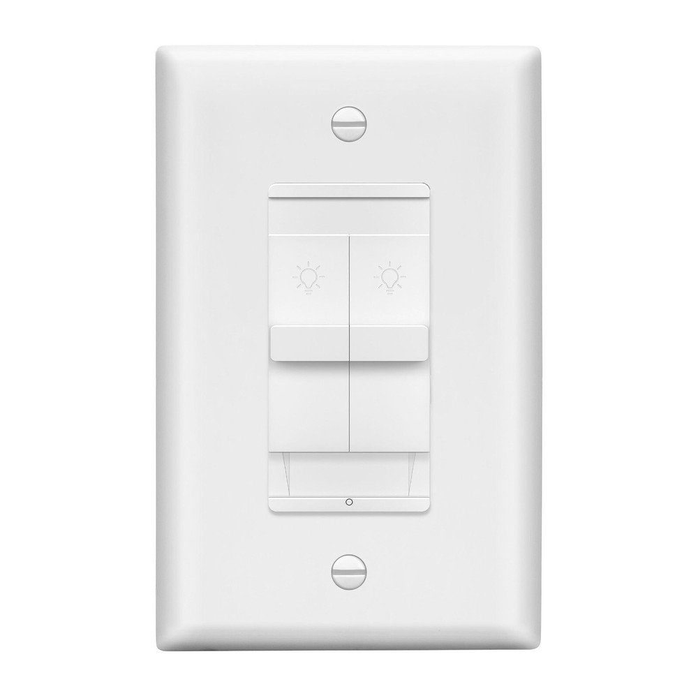Combination Dual Dimmer Light Switch Control, 2 Sliding Light Controls, Single P