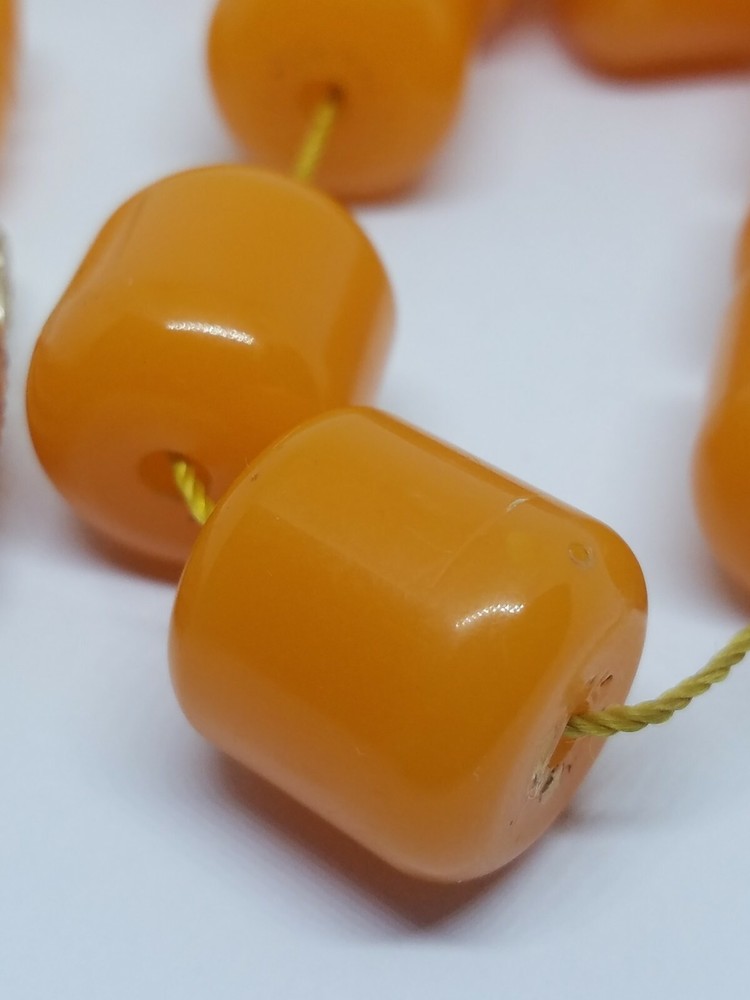 Vintage Egg Yolk Lucite Plastic Praying Beads Tassel