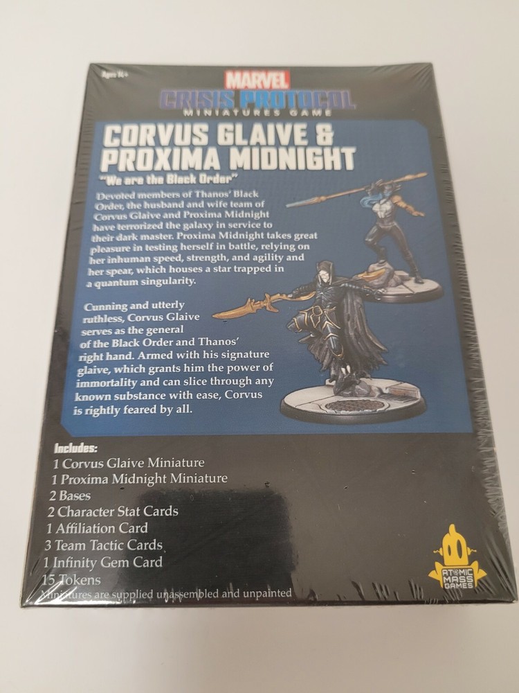 Marvel Crisis Protocol CORVUS GLAIVE & PROXIMA MIDNIGHT NIB SEALED