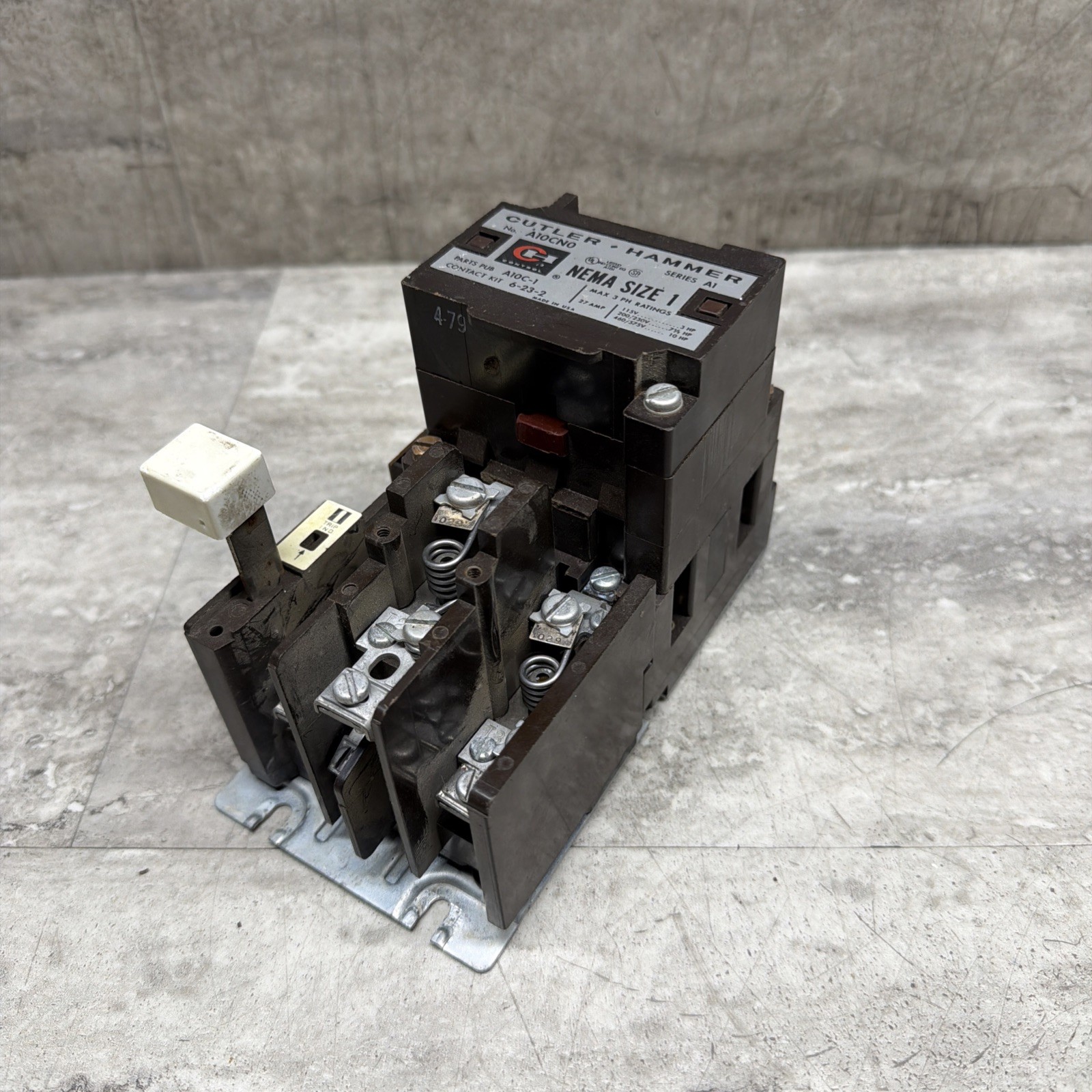 Cutler Hammer A10CN0 Size 1 Motor Starter W/ Overload Relay & Auxiliary, Tested