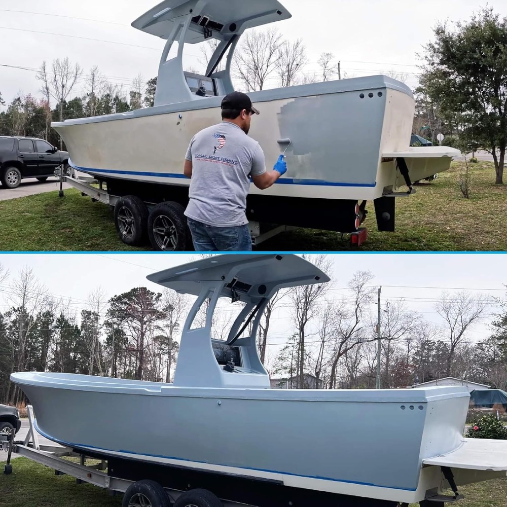 Durable Sea Green Marine Topside Paint - Polyurethane, Easy Application