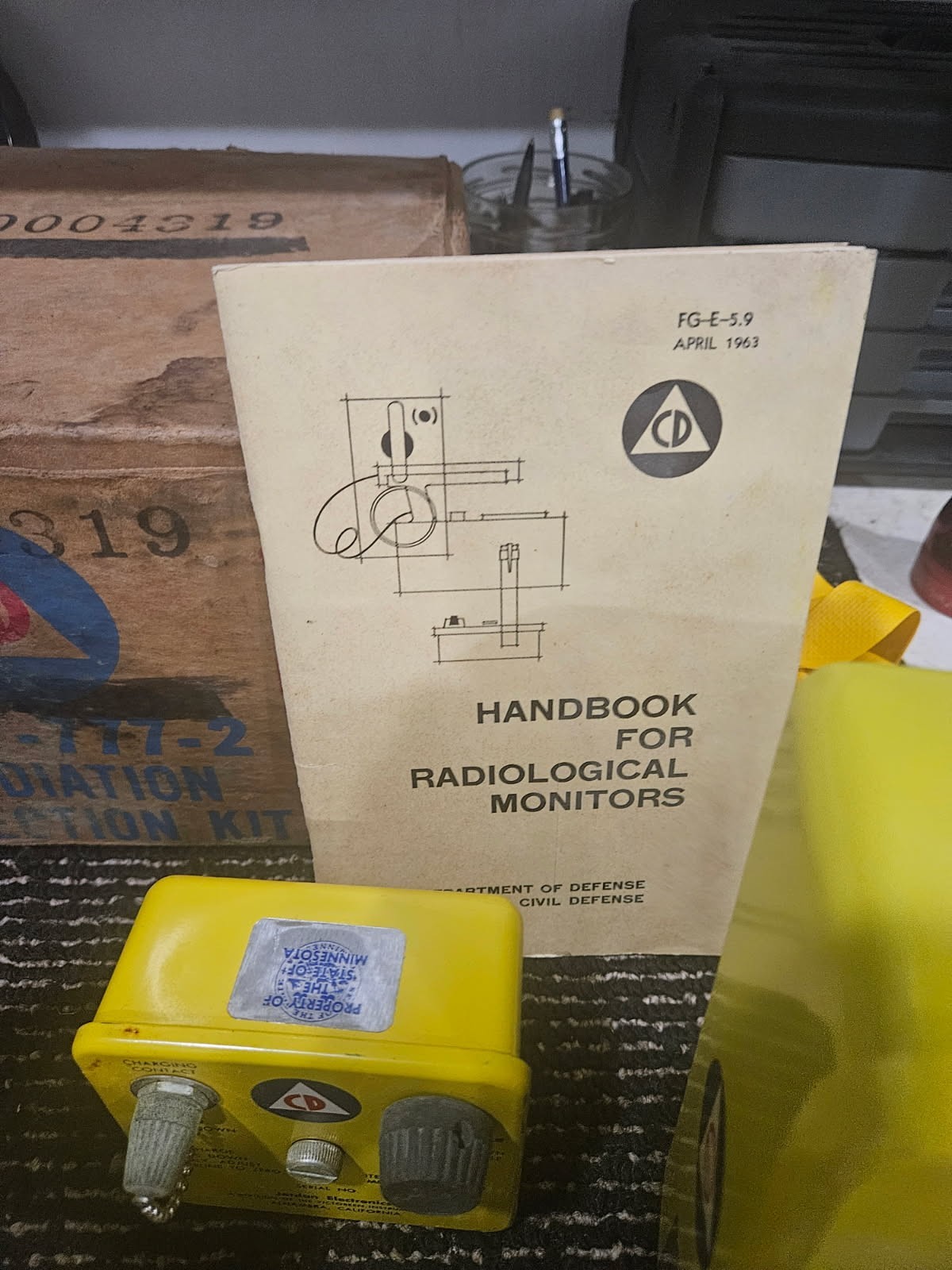 Cold War Civil Defense Geiger Counter Victoreen CDV-715 1a and CVD750 5B