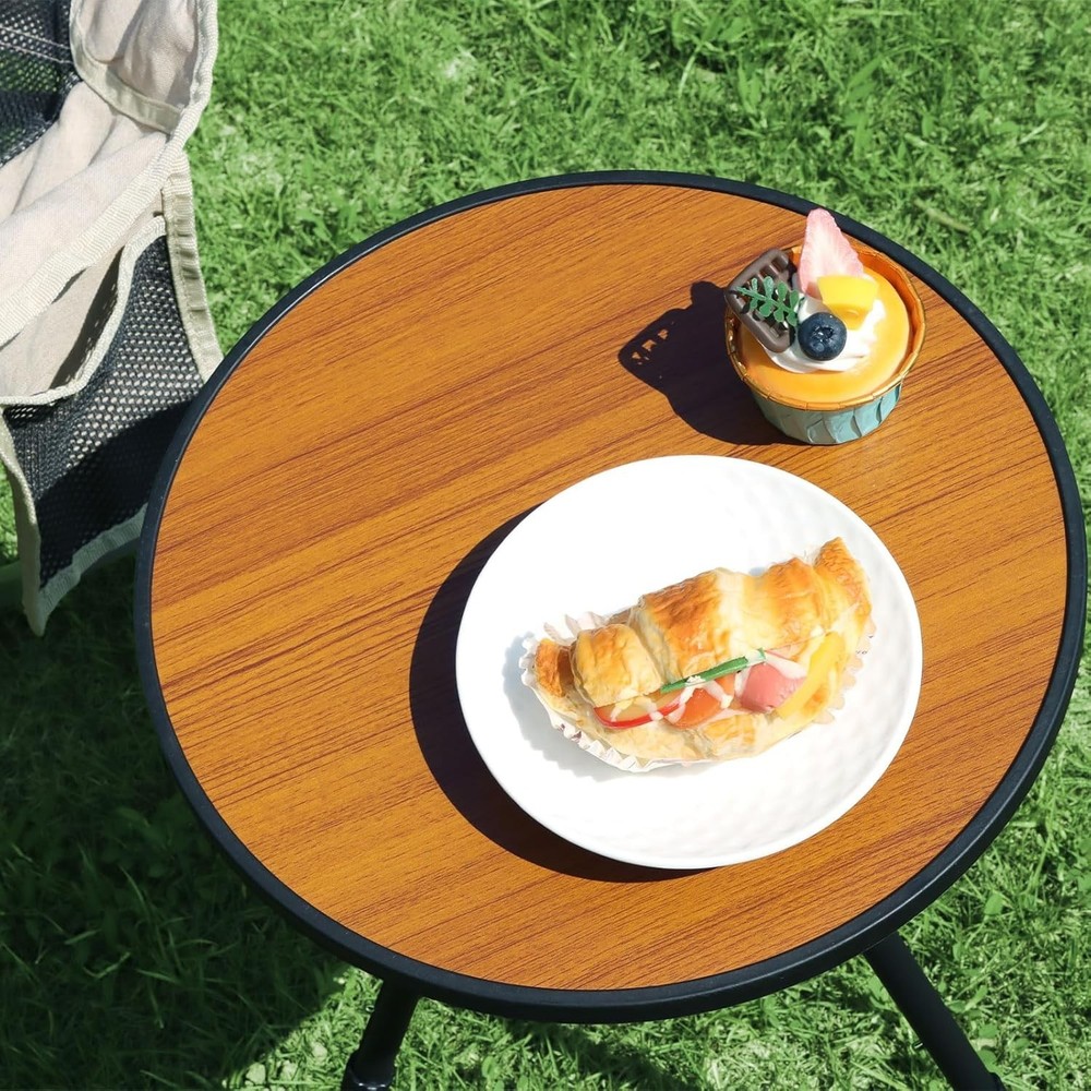 2pack Small folding Table, Round Portable Patio Table, Height Adjustable