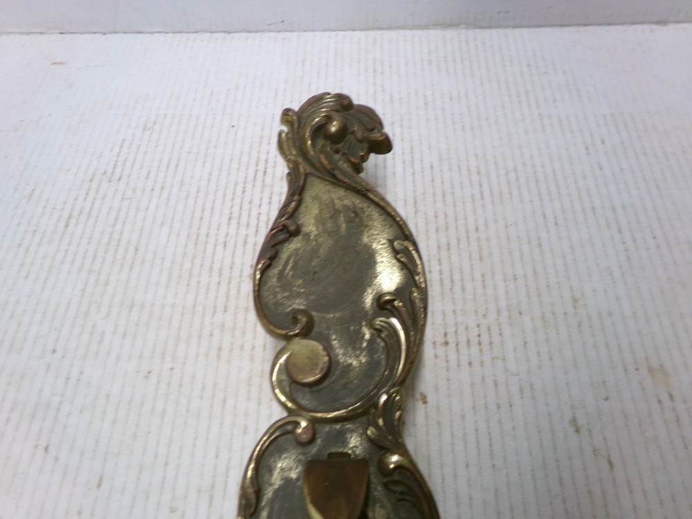 Vintage Ornate 19 1/2" Large Door Handle Pull Solid Brass