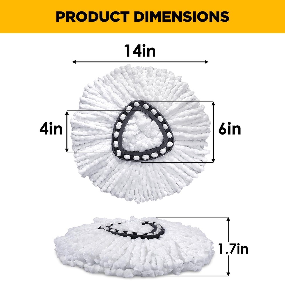 6 Pack Mop Head Replacement For Ocedar Spin Refills Microfiber Washable
