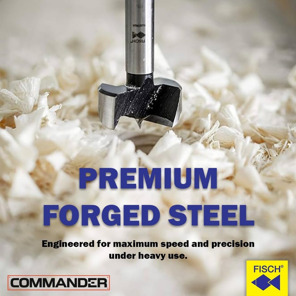 "FISCH Wave Cutter Forstner Bit Set, 7-Piece – Precision Drill Bits for Wo