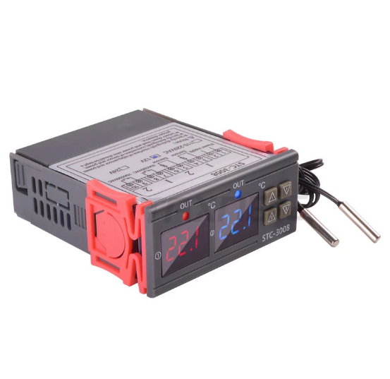 STC-3008 Dual Digital Temperature Controller Two Relay Output DC12V dual probe