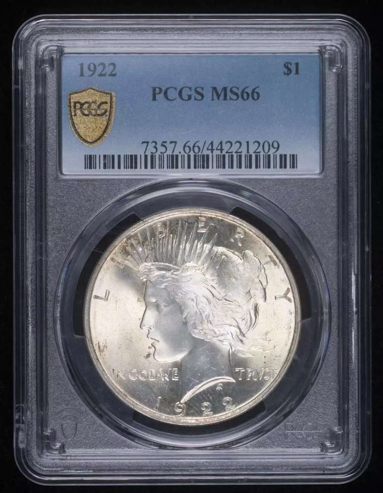 1922 P Peace Silver Dollar PCGS MS-66