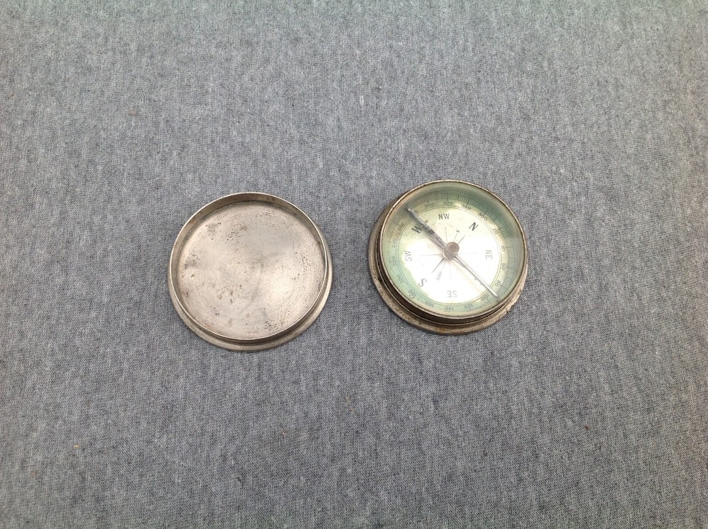 Vintage Silverplate Housing Compass, Germany