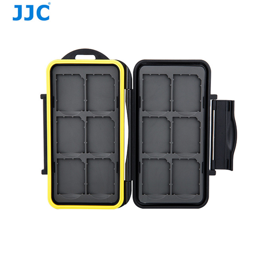 JJC Water-resistant Shockproof Storage Memory Card Case For 12 SD Cards