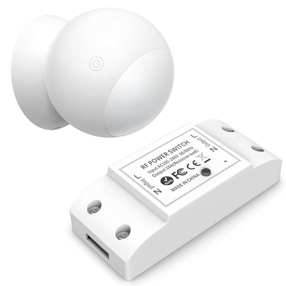 Wireless Motion Sensor Switch Kit with Split Sensor & Switch, PIR Motion Acti...