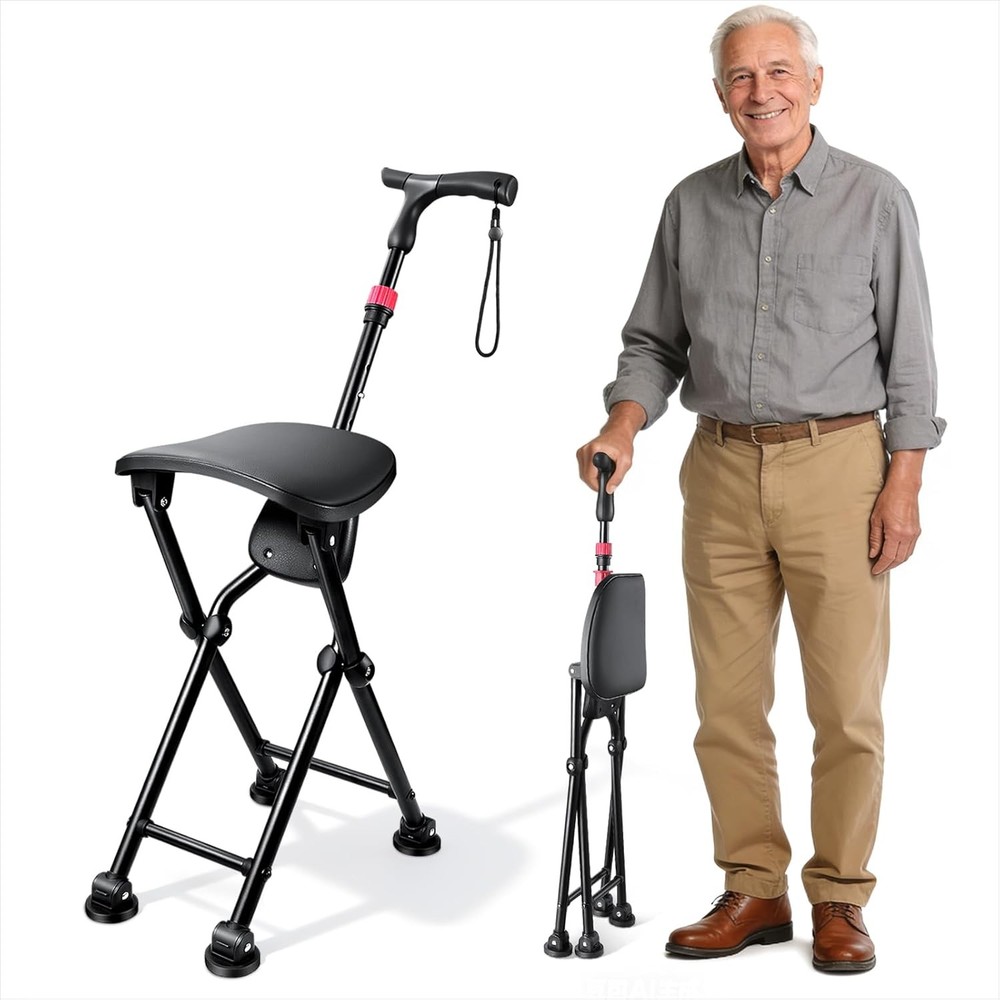 Hold 400 lbs Folding Canes with Seat, Allows Durability While Walking