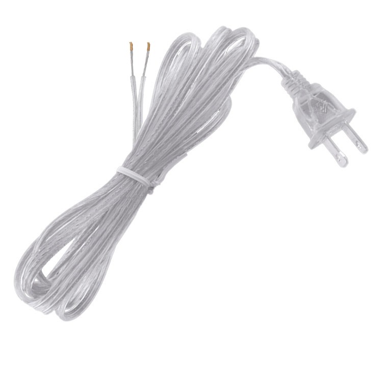 B&P Lamp Clear Silver, 18/2 Plastic Covered Lamp Cord Sets