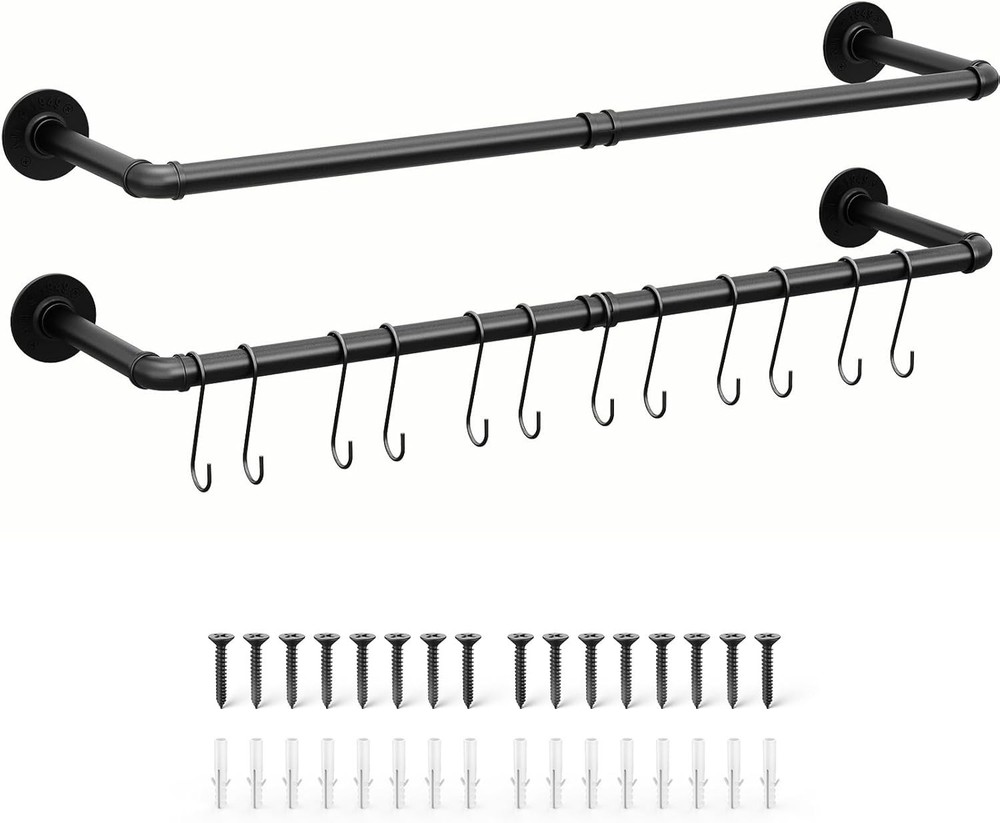 Multi-Purpose Clothes Hanging Rod - Industrial Style