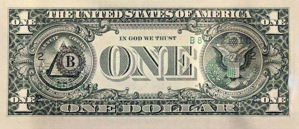$1 1988A 2 Errors In 1 Note Missing Third Printing / Print Face On Back PCGS 65