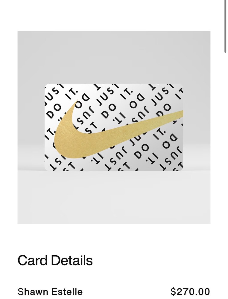 270 dollars nike gift card