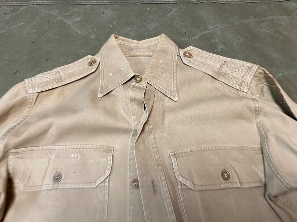 ORIGINAL WWII US ARMY OFFICER "KHAKI" CLASS A FIELD SHIRT- SMALL 38R