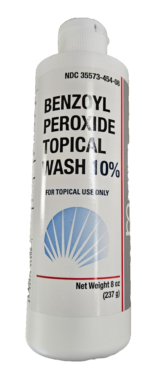 Benzoyl Peroxide 10% WASH 8oz  XL SIZE burelpharma --