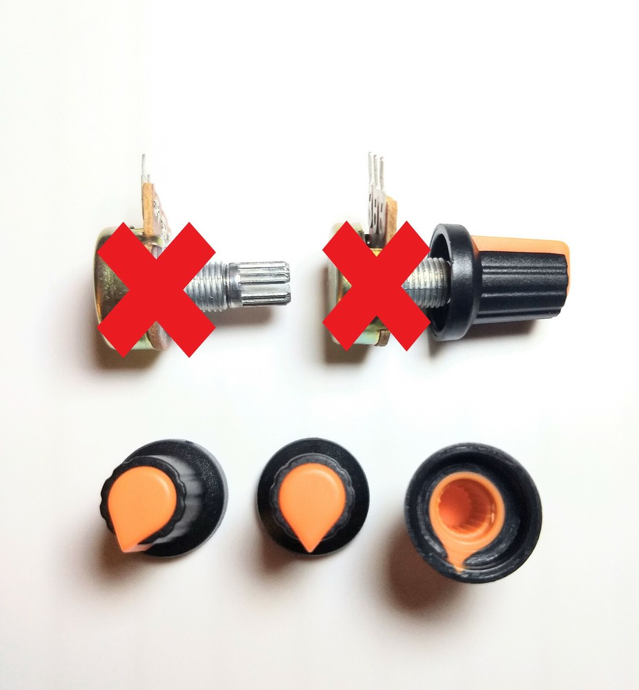 4x 6mm Shaft Hole Plastic Threaded Knurled Potentiometer New Knobs Cap KIT