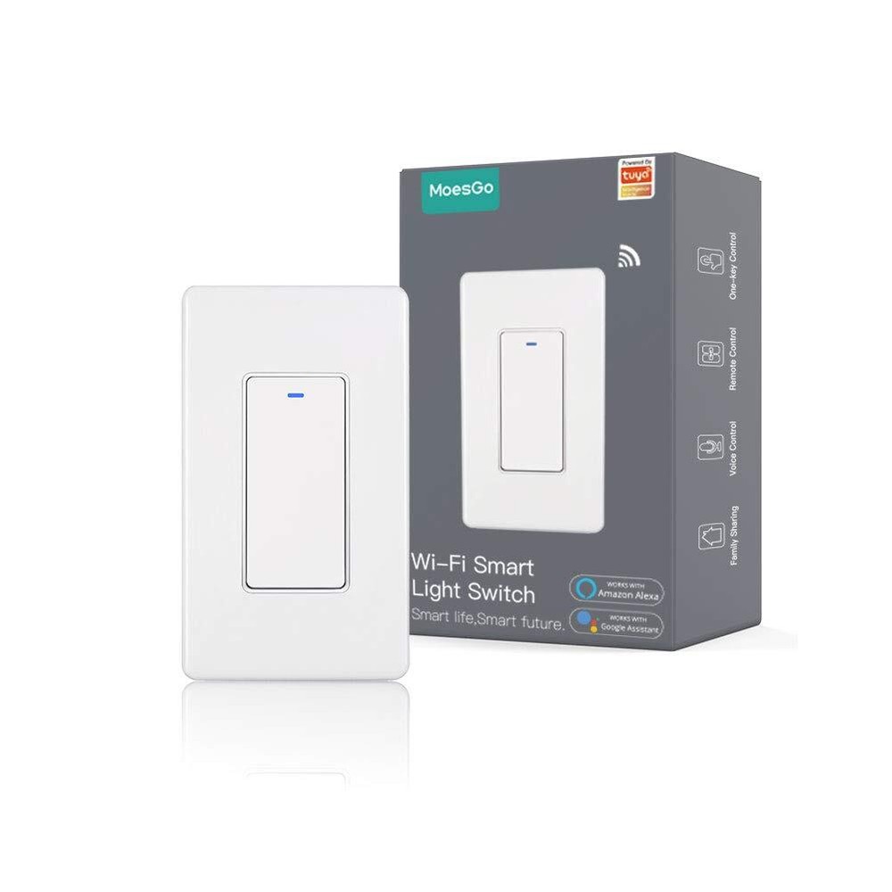 MoesGo WiFi Smart Light Switch | Alexa & Google Home | Neutral Wire Required